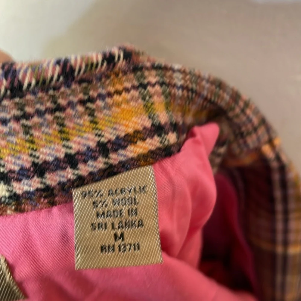 I.E. relaxed Plaid Wool-Blend Waist Length Versatile Statement Jacket - M-#0037 - Picture 10 of 12